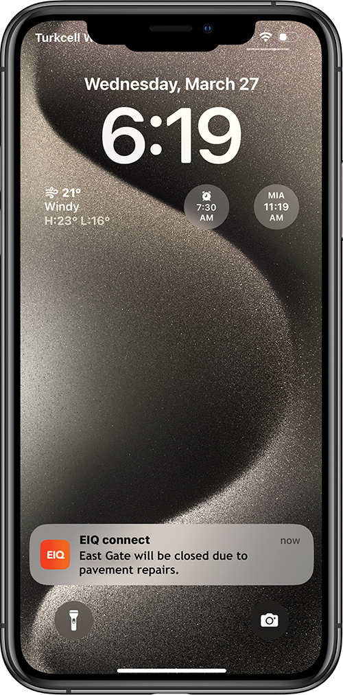 Phone Showing EIQ Notification Alert