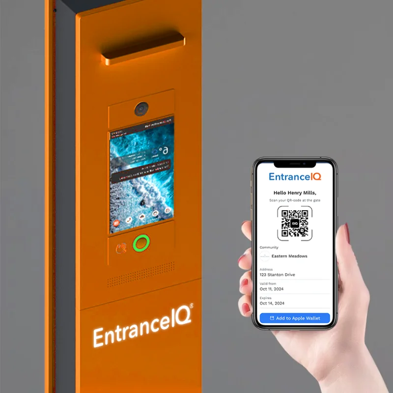 Scanning QR Code at an EntranceIQ Welcome Kiosk