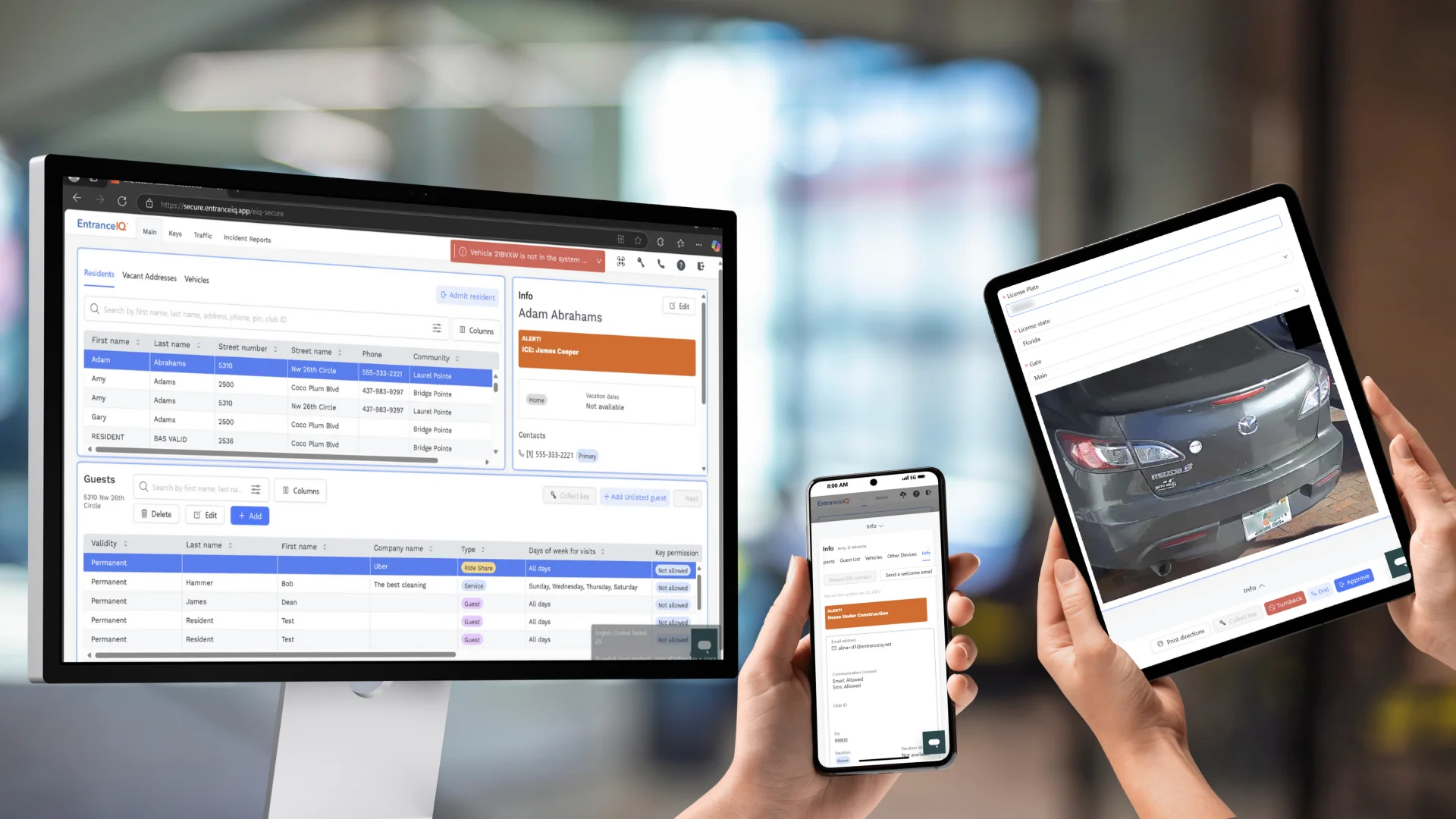 EntranceIQ Guard Gate App Dashboard & Interface
